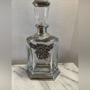 Whiskey Decanter Brescia Peltro Italy Grape Pewter
Etain Zinn 95% Crystal Glass